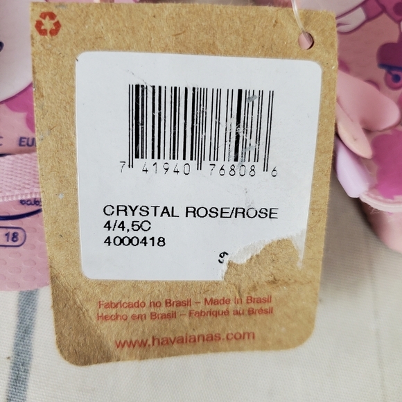 2/$25 Havaianas Brasil Kitty Sandals Pink  Size 4/5C - Picture 12 of 12